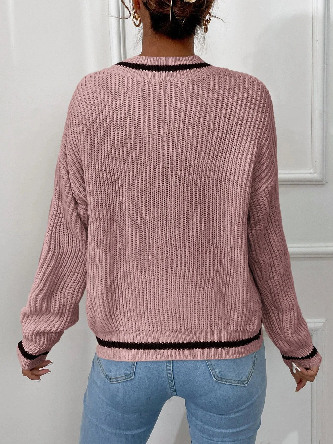Zaria - Striped Waffle-Knit Jumper