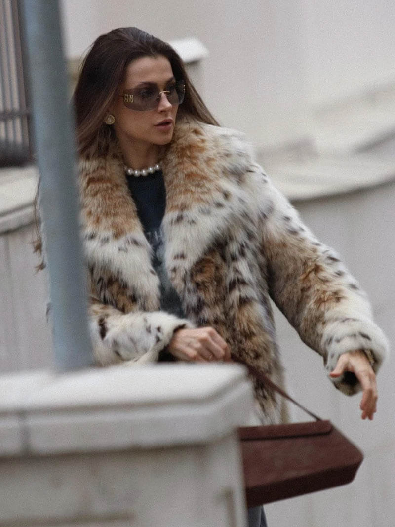 Nerissa - Leopard Print Fur Jacket