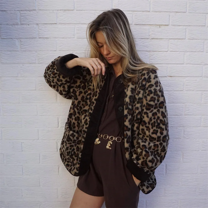 Guinevere -  Oversized Leopard Print Jacket