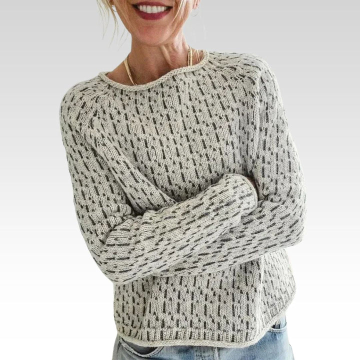 Elara - Elegant Grey Jumper with Boat Neck