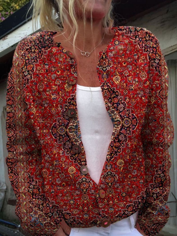 Aria - Vintage Art Casual Cozy Long Sleeve Sweater