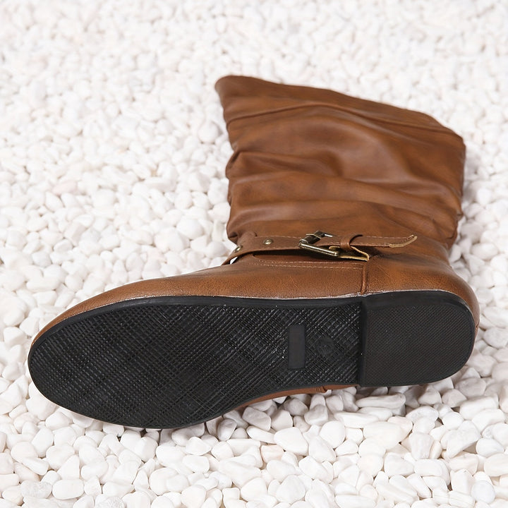 Gemma - Women's Knee-High Boots with Side Zipper