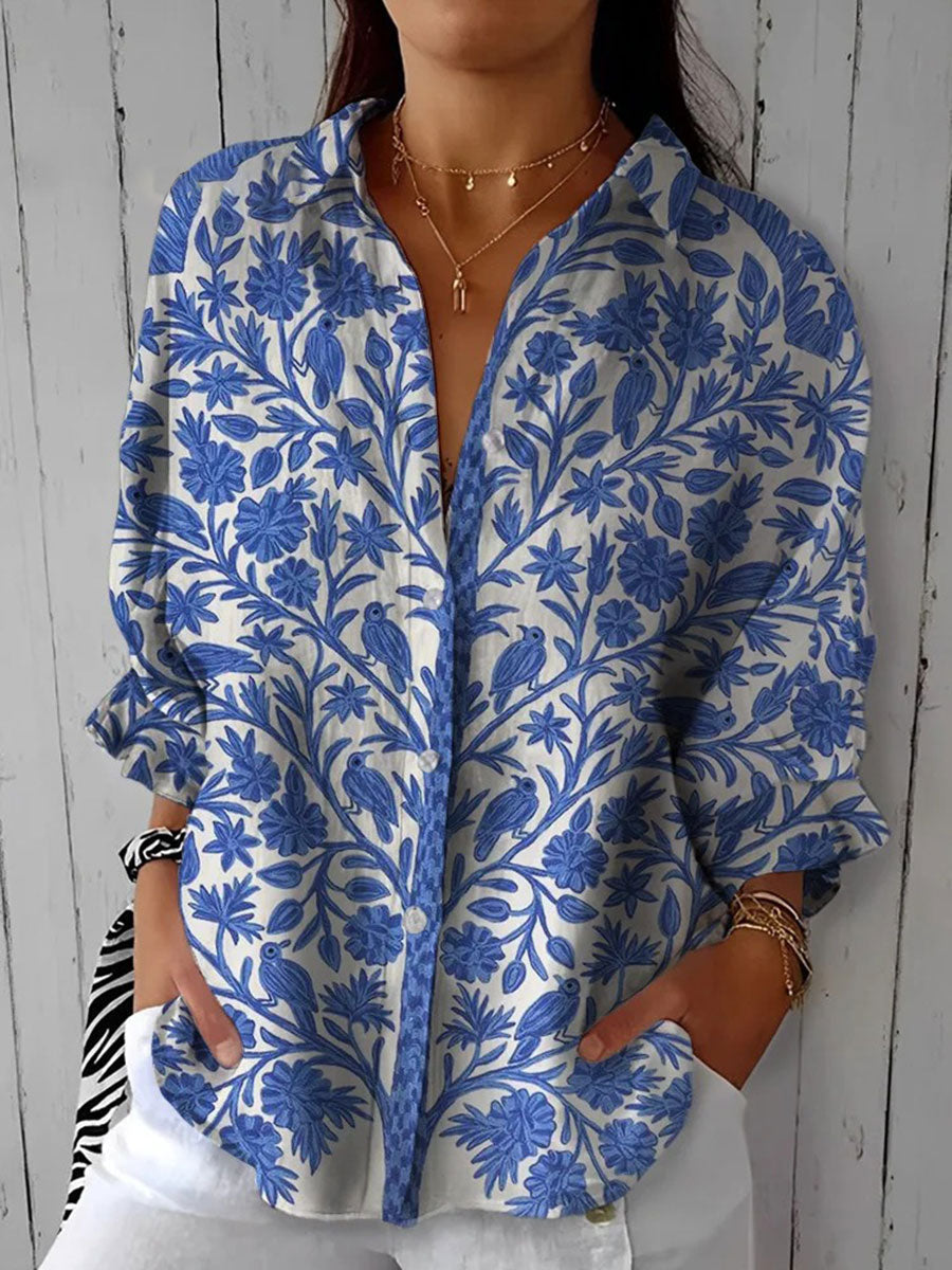 Rosalind - Blue Garden Blouse