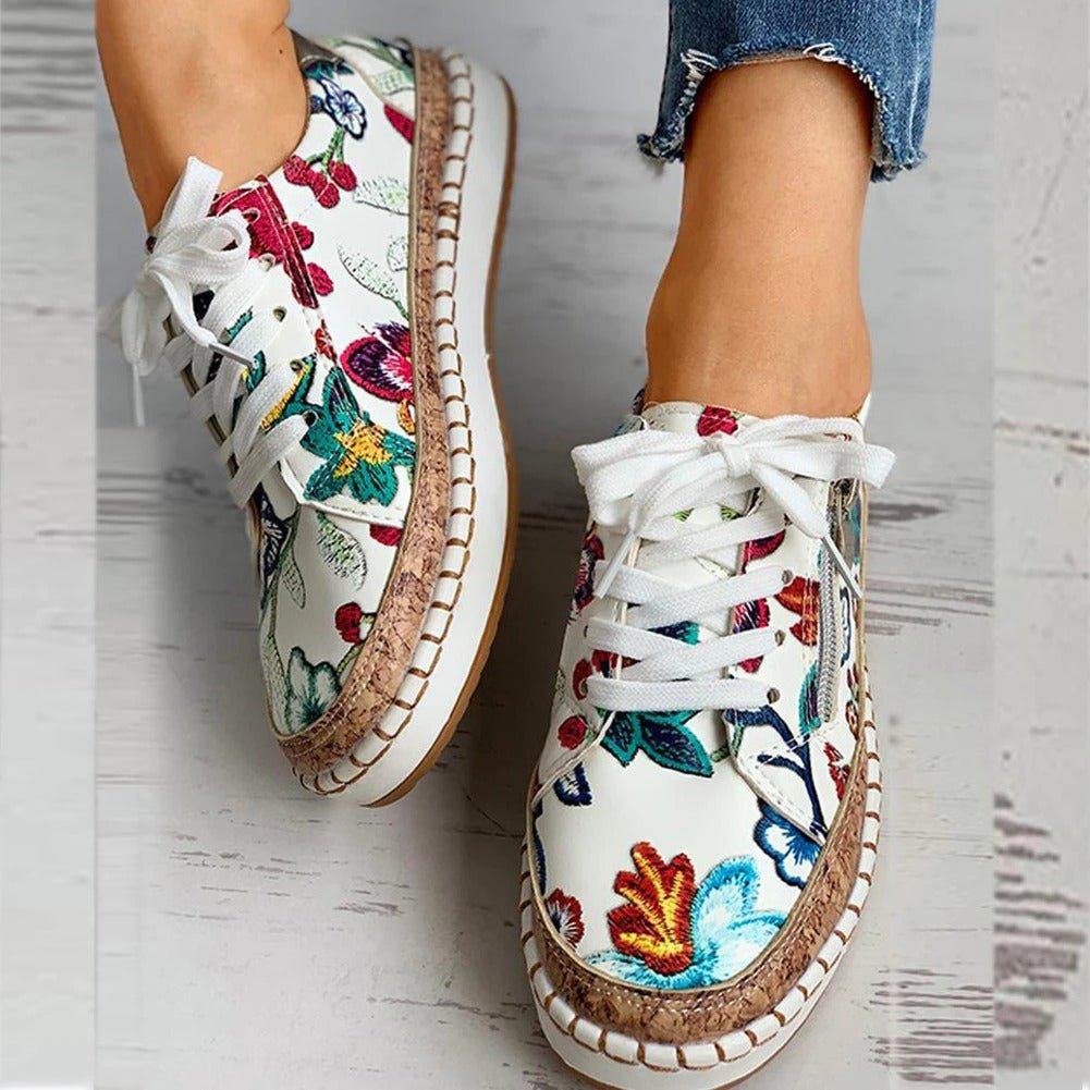 Aurora -  Floral Orthopedic Zipper Sneakers