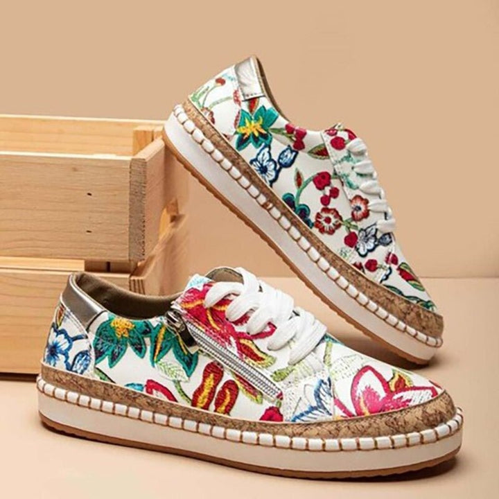 Aurora -  Floral Orthopedic Zipper Sneakers