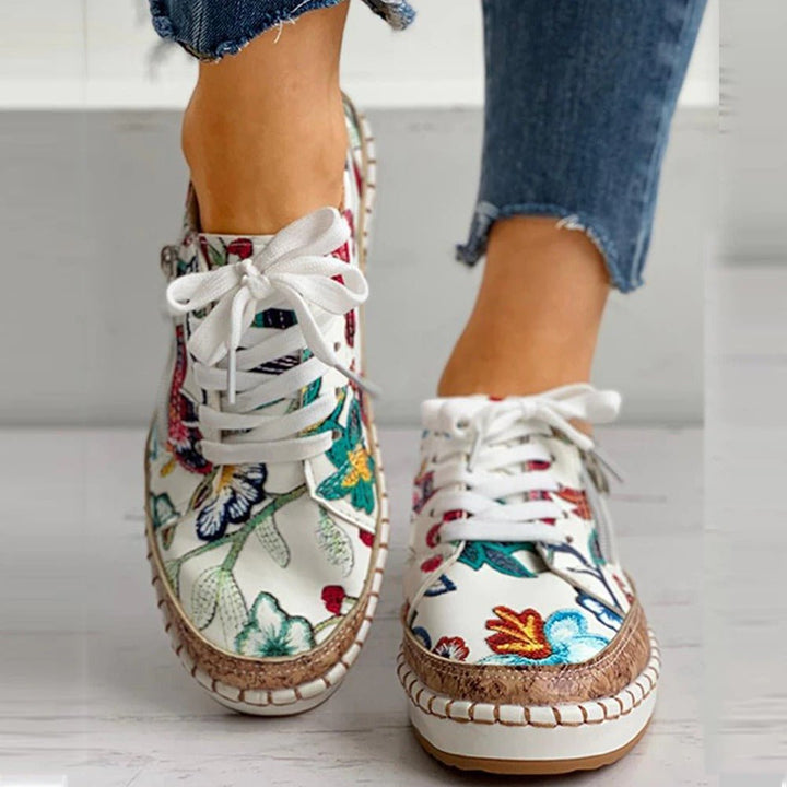 Aurora -  Floral Orthopedic Zipper Sneakers