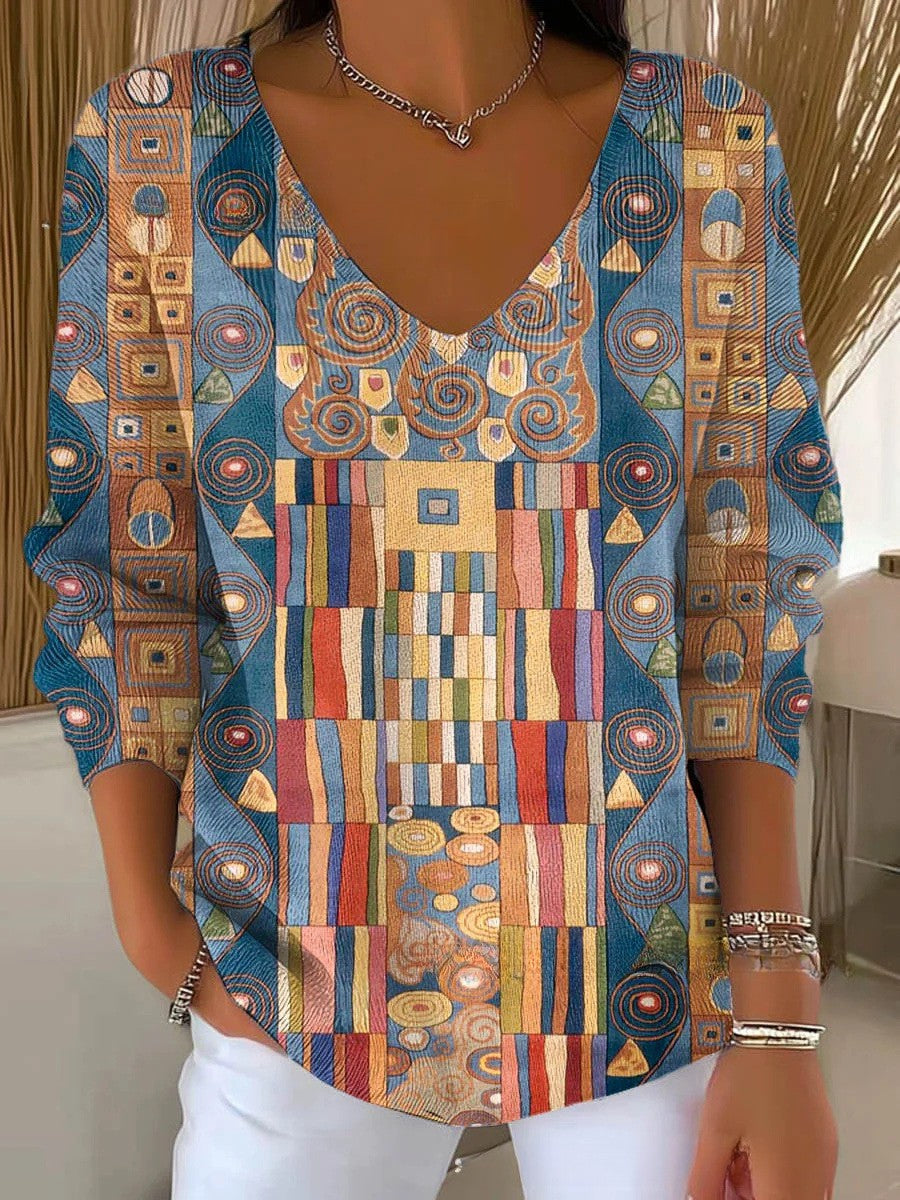 Karina – Knitted fabric V-neck jumper