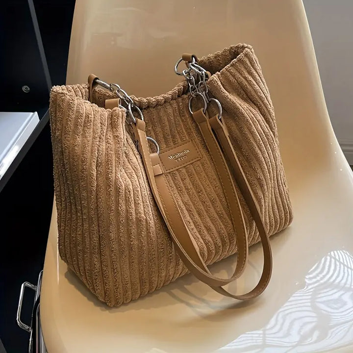 Carol - Elegant Corduroy Tote Bag