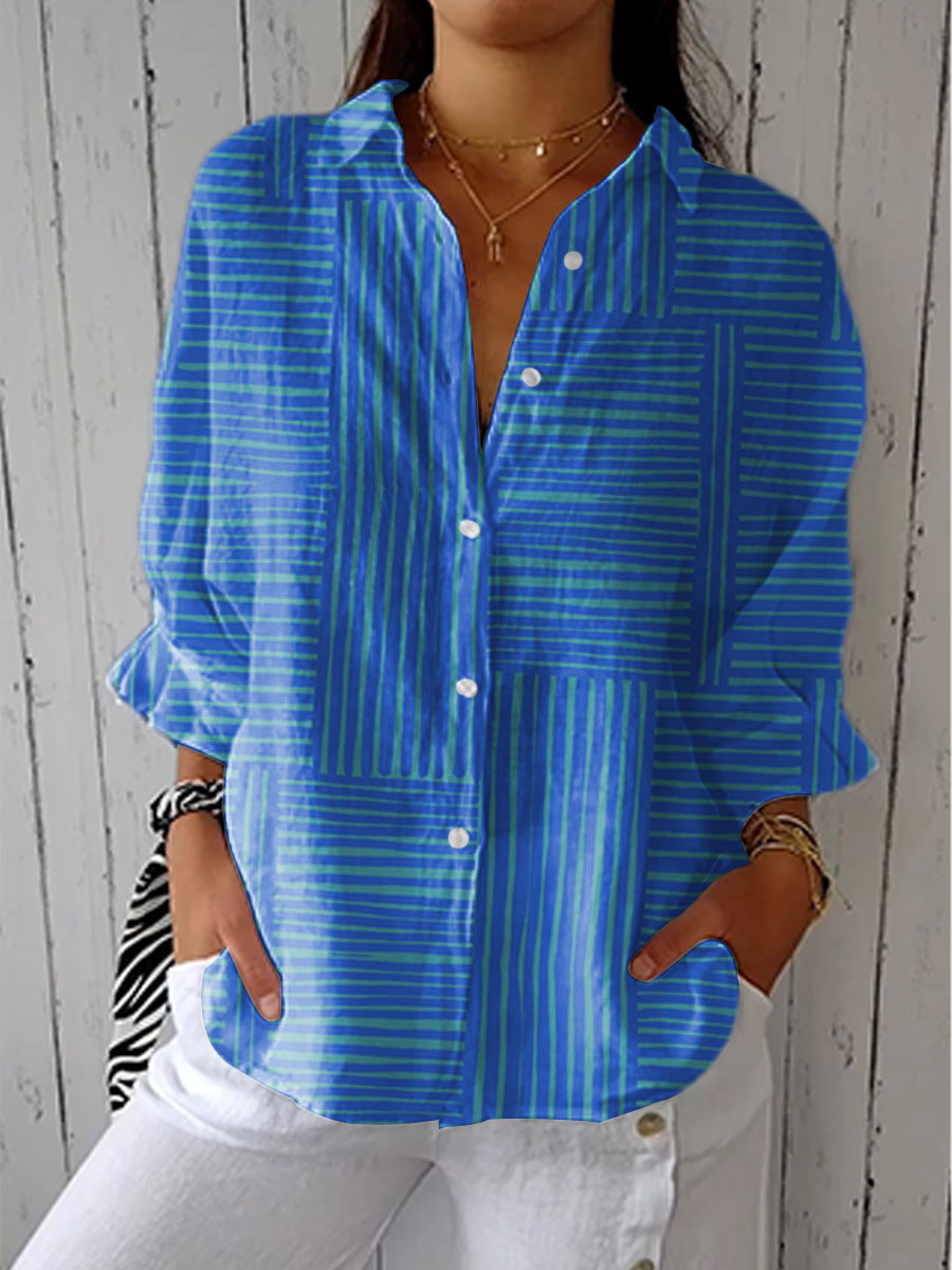 Mira - Azure Stripe Blouse