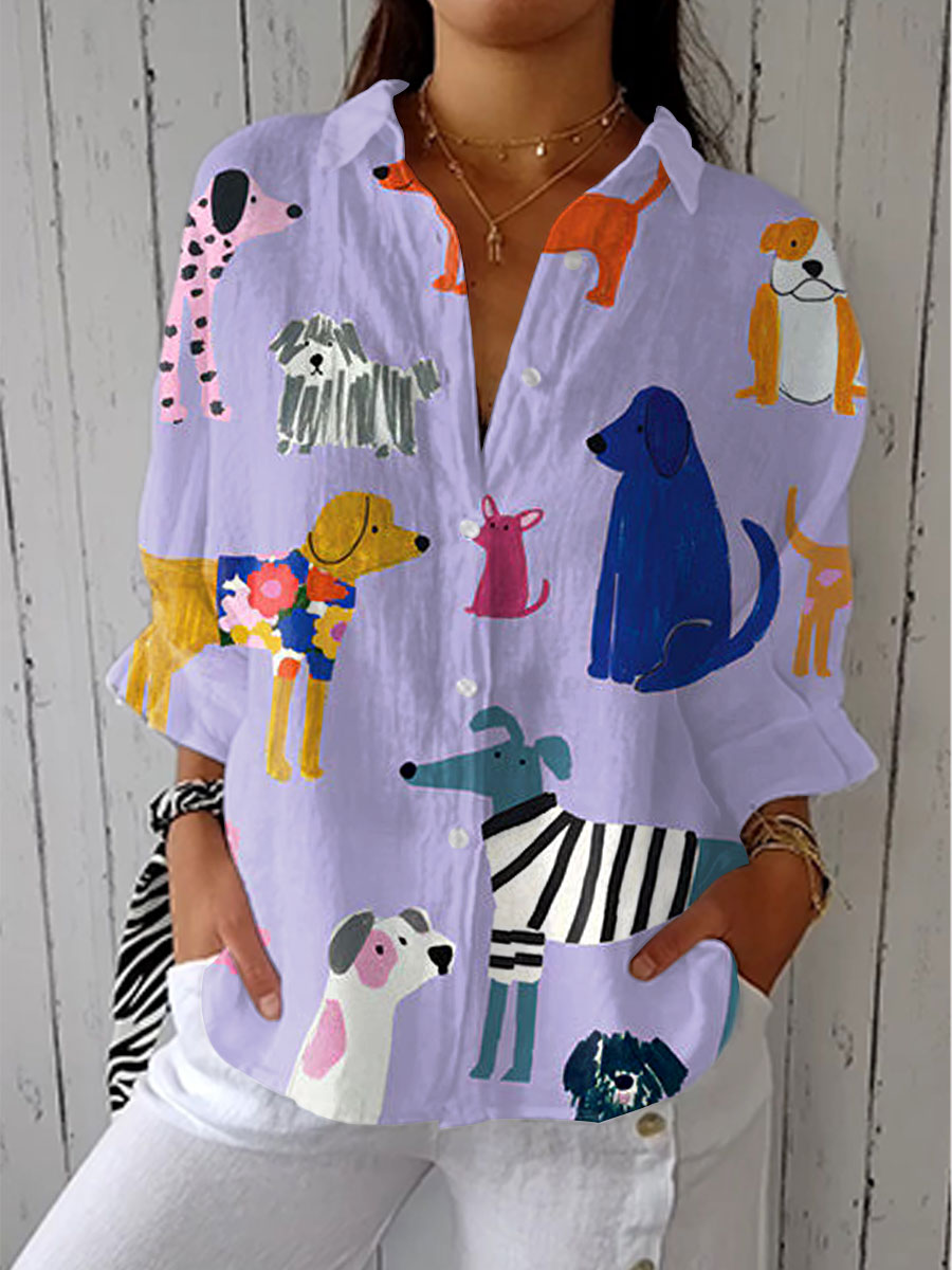 Kiara - Playful Dogs Blouse