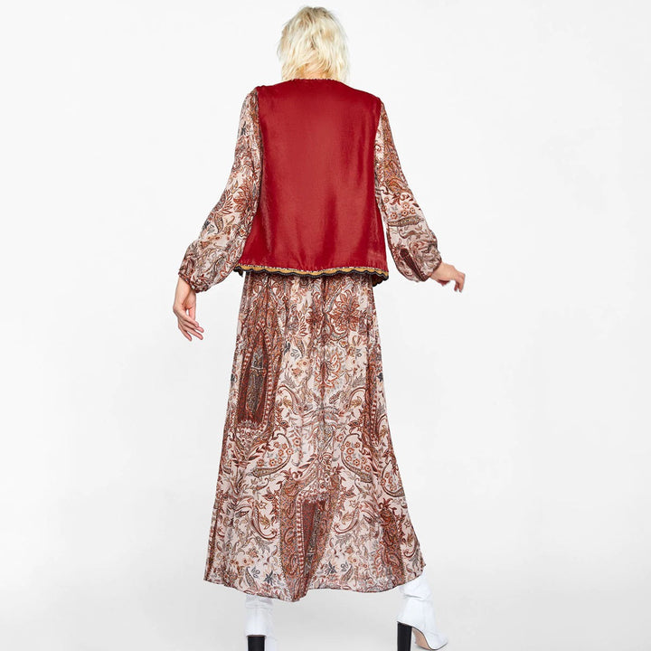 Sophia - Embroidered Velvet Boho Waistcoat