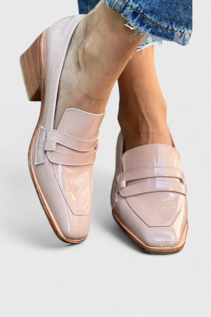 Ayla - Loafers with Square Toe and High Heel