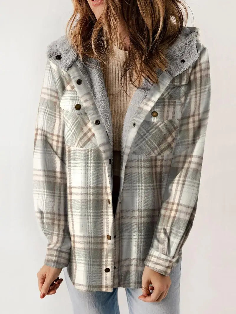 Skylar - Cozy Plaid Fleece-Lined Jacket