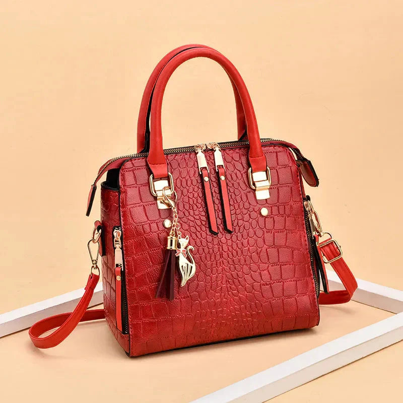 Grace - Crocodile Embossed Leather Bag