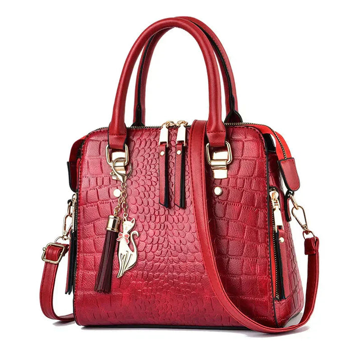 Grace - Crocodile Embossed Leather Bag