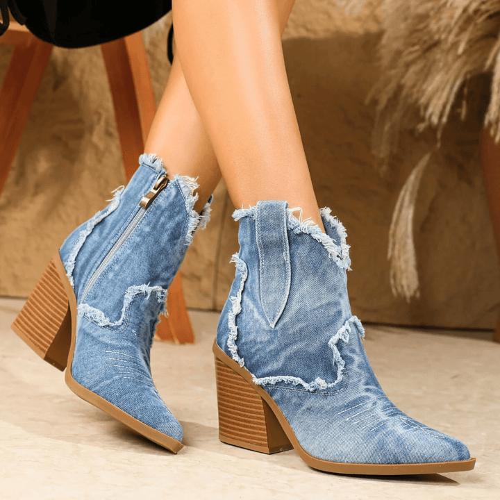 Thalia - Denim Ankle Boots
