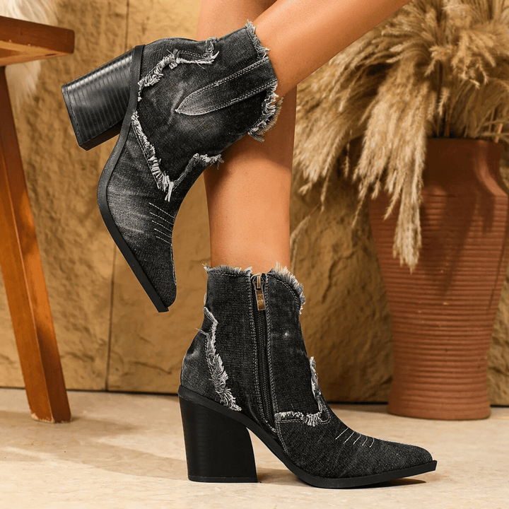 Thalia - Denim Ankle Boots