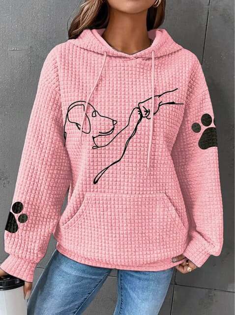 Celeste - Paw Print Waffle Hoodie