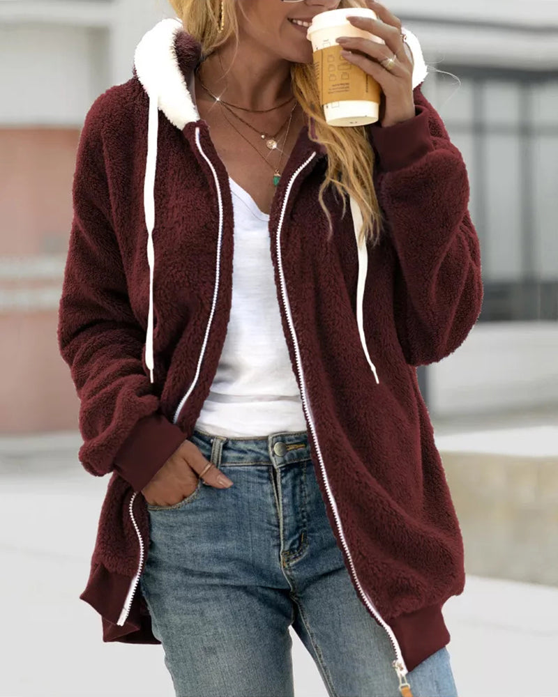 Mila - Fleece Hoodie with Zipper - Warm and Comfortable