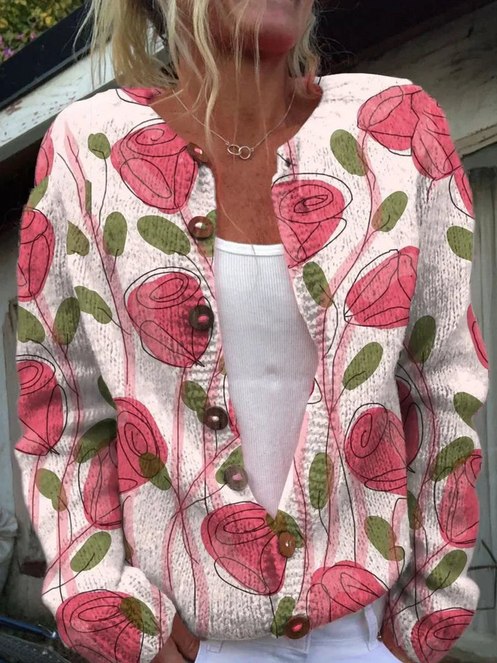 Chloe - Women's Floral Button Cardigan