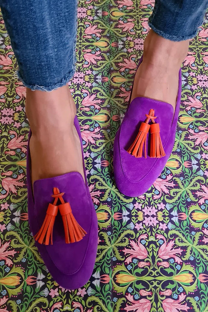Piper - Purple loafers with tassels