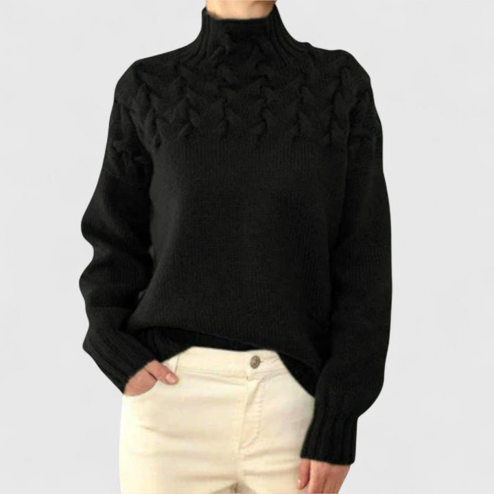 Elizabeth - Women's Sweater with Cable Knit Detail