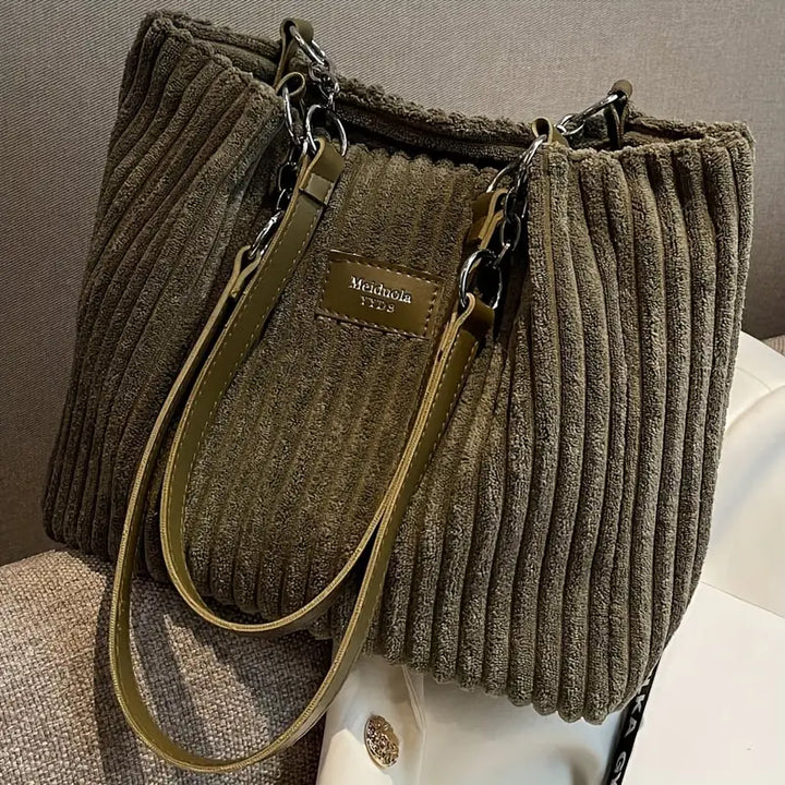 Carol - Elegant Corduroy Tote Bag