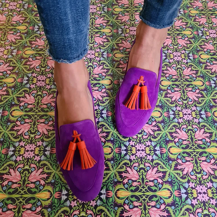 Piper - Purple loafers with tassels