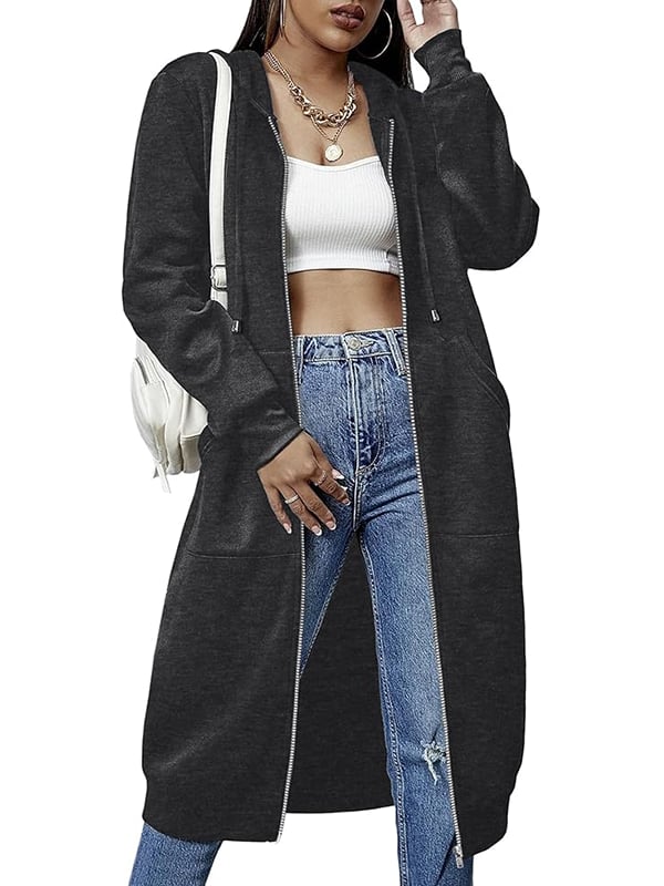 Penelope - Zip-Up Hoodie with Long Sleeve Design