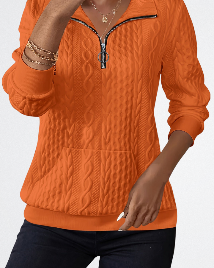 Celina - Soft Knit Zip Sweater