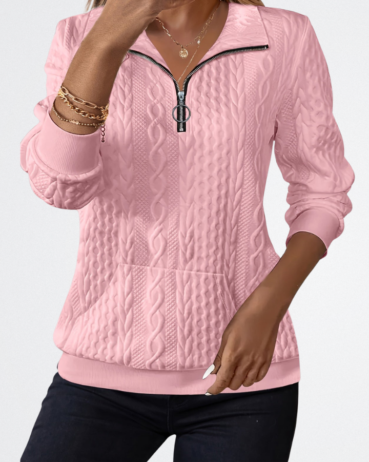 Celina - Soft Knit Zip Sweater