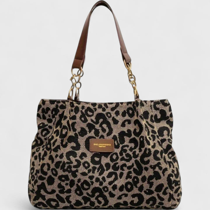 Eliana - Leopard Print Canvas Shopping Bag