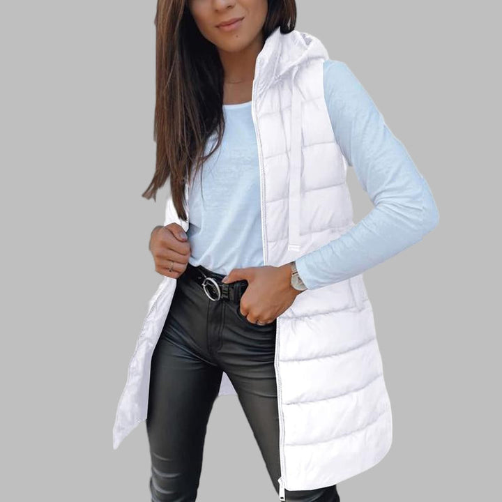 Julia - Casual Sleeveless Hood Long Puffer Vest