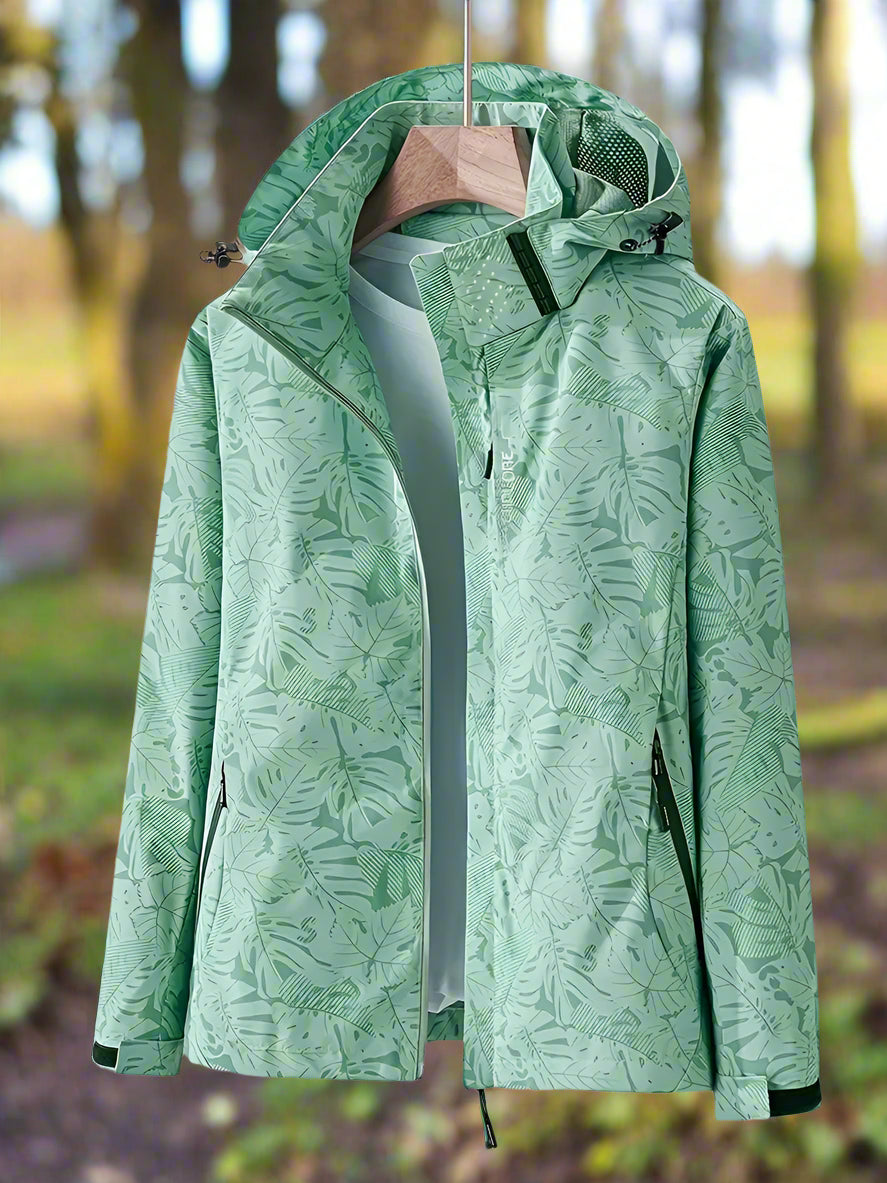 Layla - Windbreaker jacket with leaf print