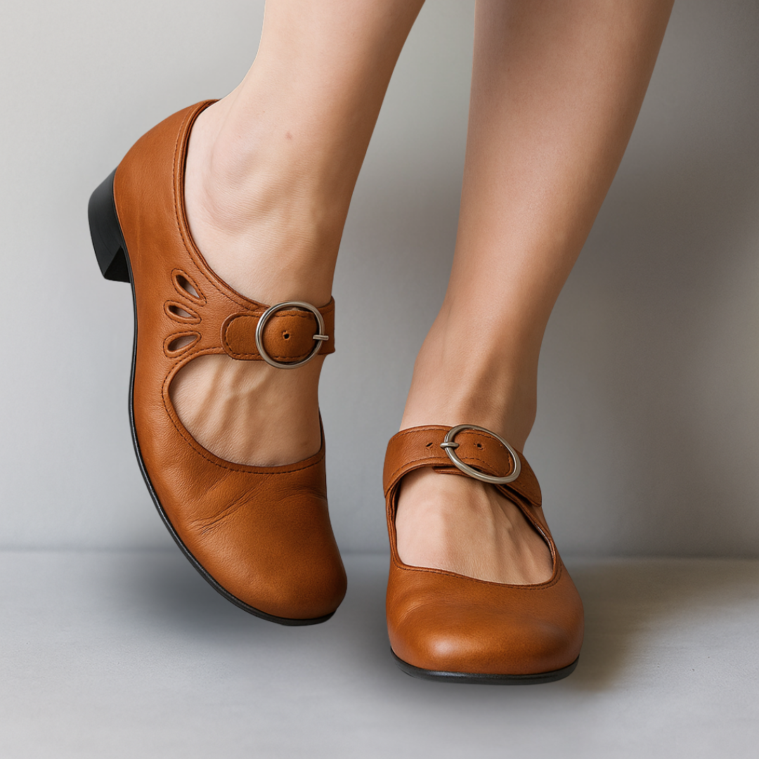 Angharad | Orthopaedic Leather Sandals with Comfortable Sole