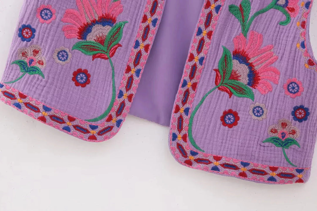 Amelia - Vintage Embroidered Boho Vest