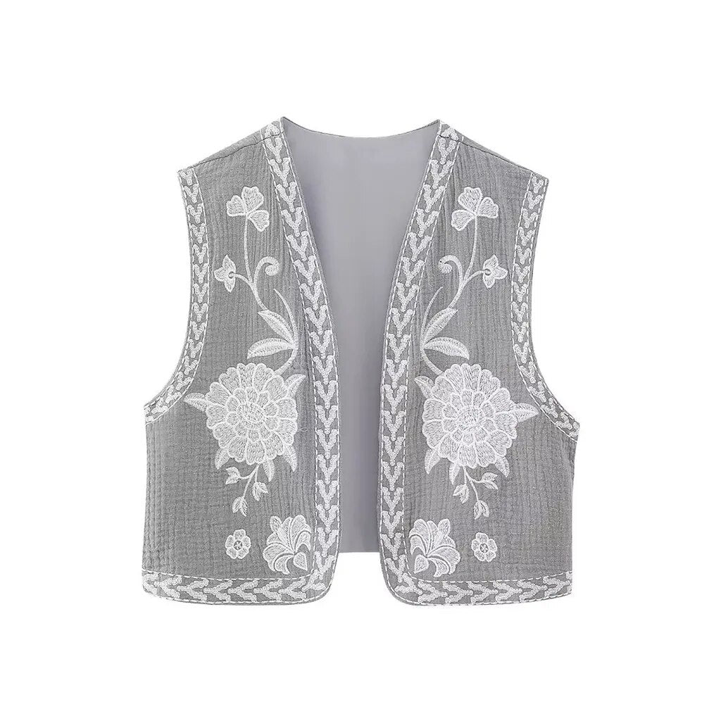Amelia - Vintage Embroidered Boho Vest