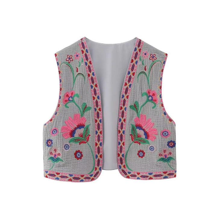 Amelia - Vintage Embroidered Boho Vest