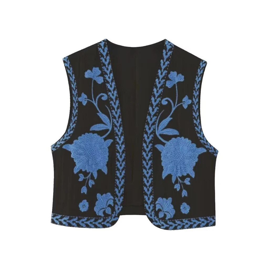 Amelia - Vintage Embroidered Boho Vest