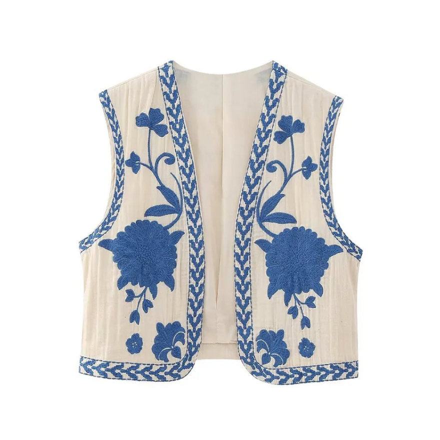Amelia - Vintage Embroidered Boho Vest