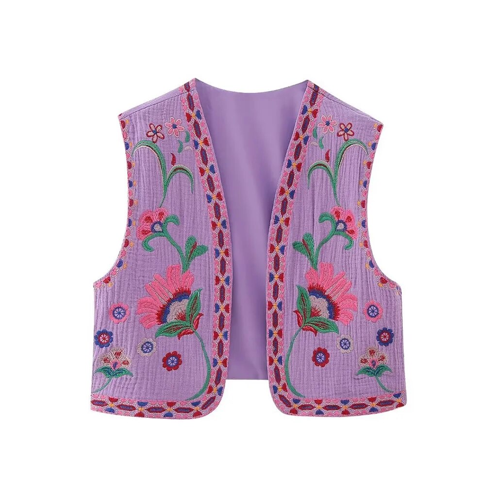 Amelia - Vintage Embroidered Boho Vest