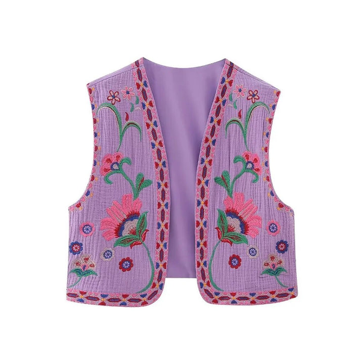 Amelia - Vintage Embroidered Boho Vest