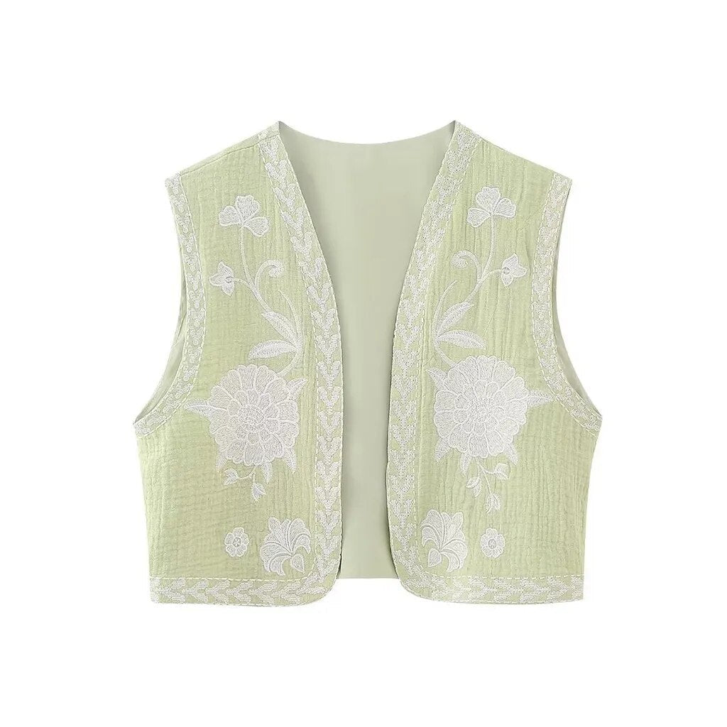 Amelia - Vintage Embroidered Boho Vest