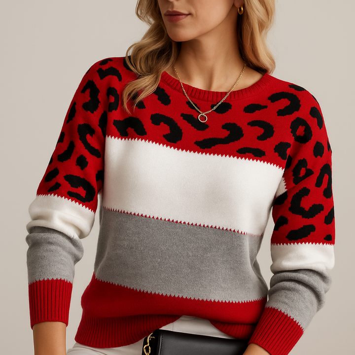 Leona - Leopard Print Casual Jumper