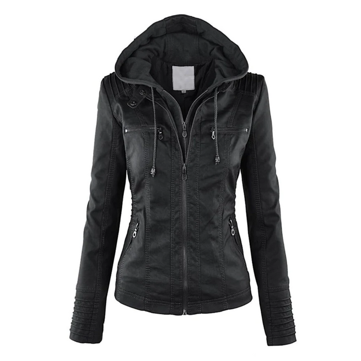 Martha - Leather Jacket with Hood