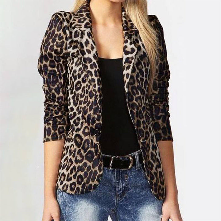 Celine - Elegant Women’s Blazer Tailored Leopard Print