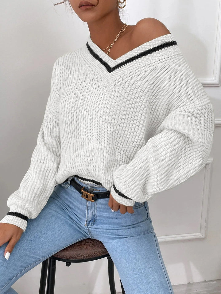 Zaria - Striped Waffle-Knit Jumper