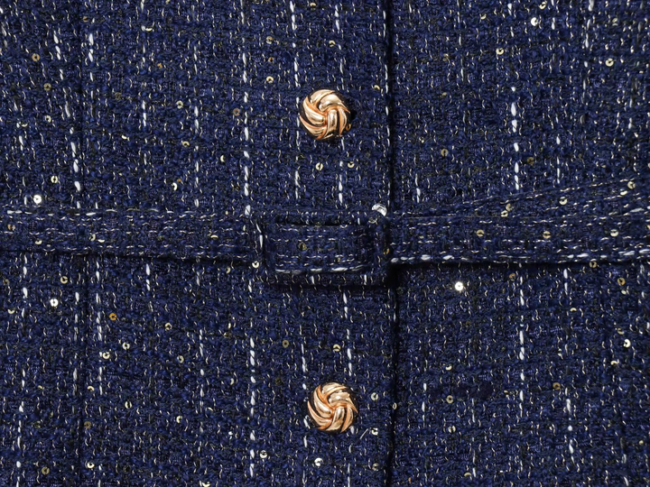 Naomi - Gold Button Round Neck Jacket