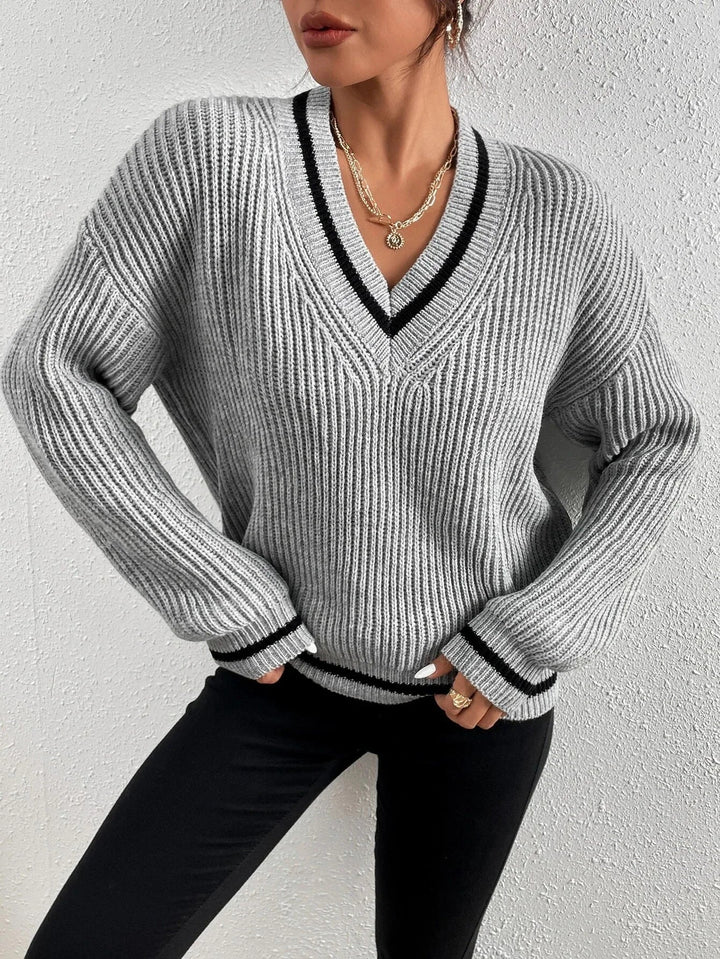 Zaria - Striped Waffle-Knit Jumper