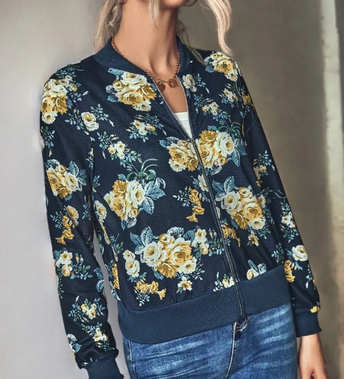 Aria - Bomber jacket with trendy floral print